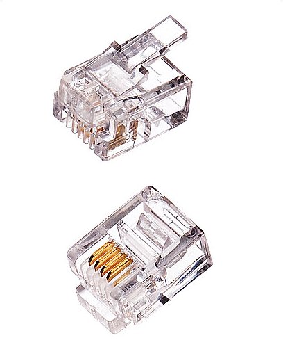 CNS konektor RJ11-6p4c plochý kábel, lanko, (100ks) P6-003