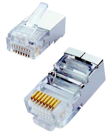 CNS tienený konektor STP RJ45-8p8c,15µ" Au, drôt, (100ks) P8-003-2PP