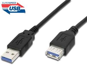 CNS USB 3.0 kábel, Super-speed 5Gbps, 9pin, A male - A female, 2m, čierny CAB-USB3-AMAF-20BK