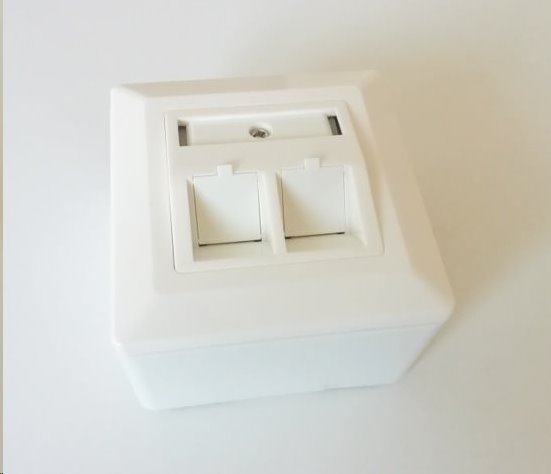 CNS Zásuvka Profi FTP 2 port, Cat6 na om. biela EC8306-FD-C6/WH