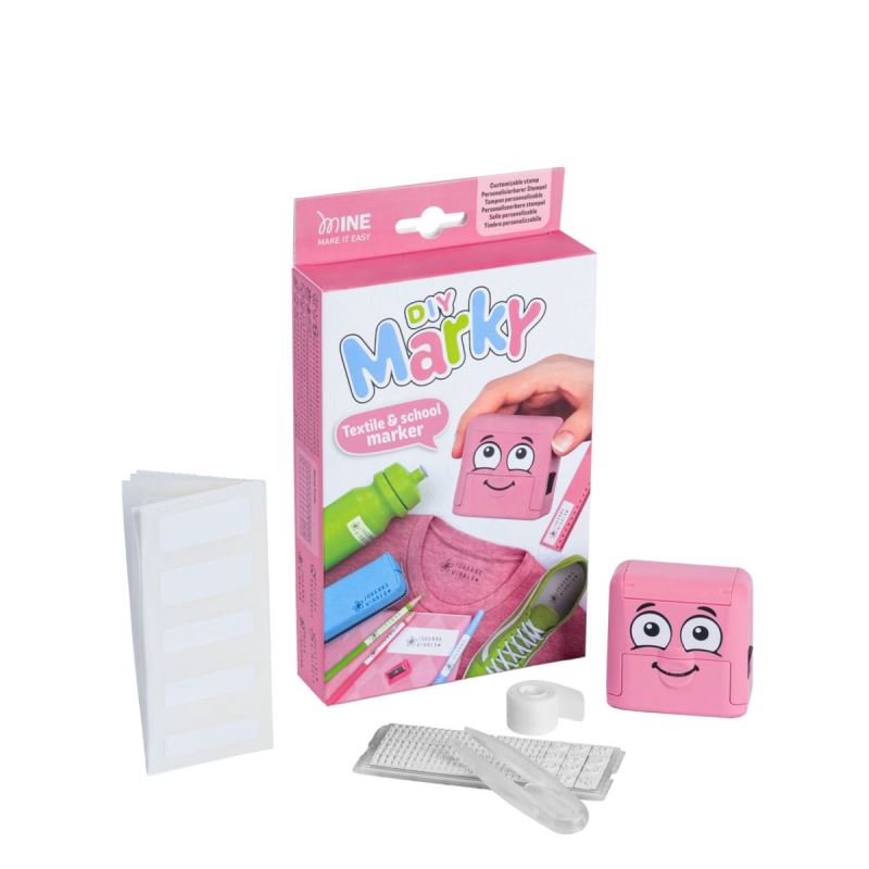 COLOP Marky DIY růžová - samobarvící textilní razítko (černý otisk) 9004362539001