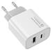 COLORWAY 1x USB a 1x USB-C/ turbo síťová nabíječka/ 30W/ 100V-240V/ Bílá CW-CHS037PD-WT