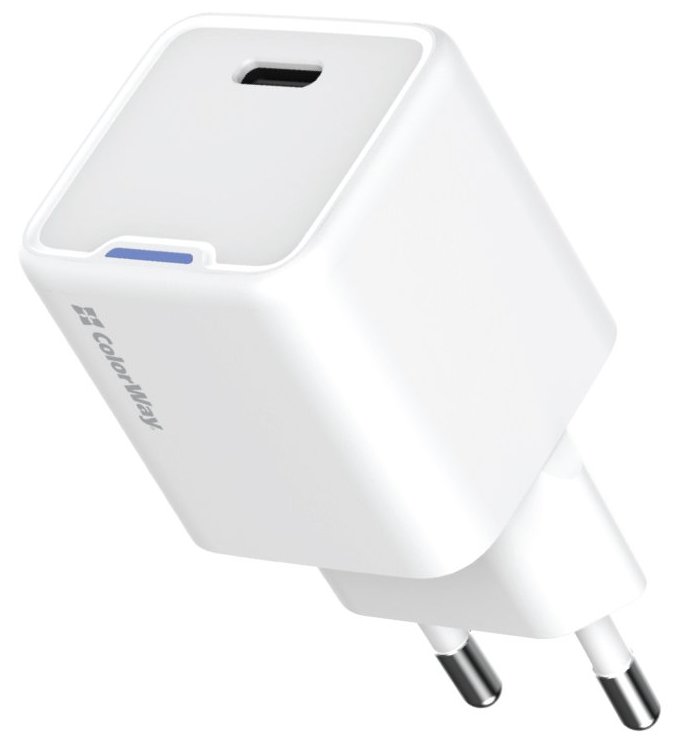 COLORWAY 1x USB-C/ síťová nabíječka/ GaN/ PD/ PPS/ 20W/ Bílá CW-CHS059PD-WT