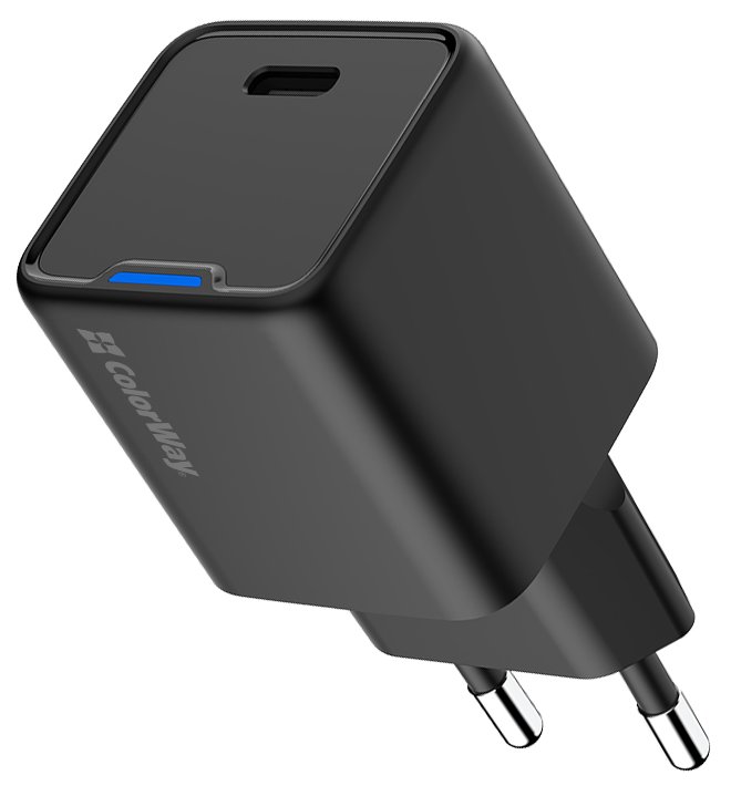 COLORWAY 1x USB-C/ síťová nabíječka/ GaN/ PD/ PPS/ 25W/ Černá CW-CHS052PD-BK