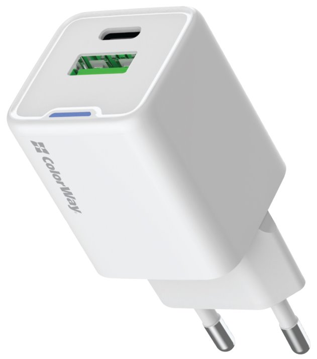COLORWAY 1x USB-C/ síťová nabíječka/ GaN/ PD/ PPS/ QC/ 35W/ Bílá CW-CHS055PD-WT