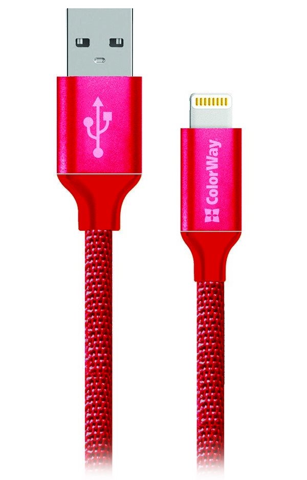 Colorway Datový Kabel USB-Apple Lightning/ 2.1A/ 1m/ Červený CW-CBUL004-RD