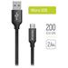 Colorway Datový Kabel Usb / Micro Usb/ 2m/ 2.4A/ Černý