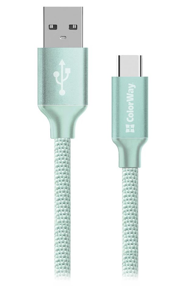 Colorway Datový Kabel USB - Type-C / 2.4A/ 2m/ Mint CW-CBUC008-MT
