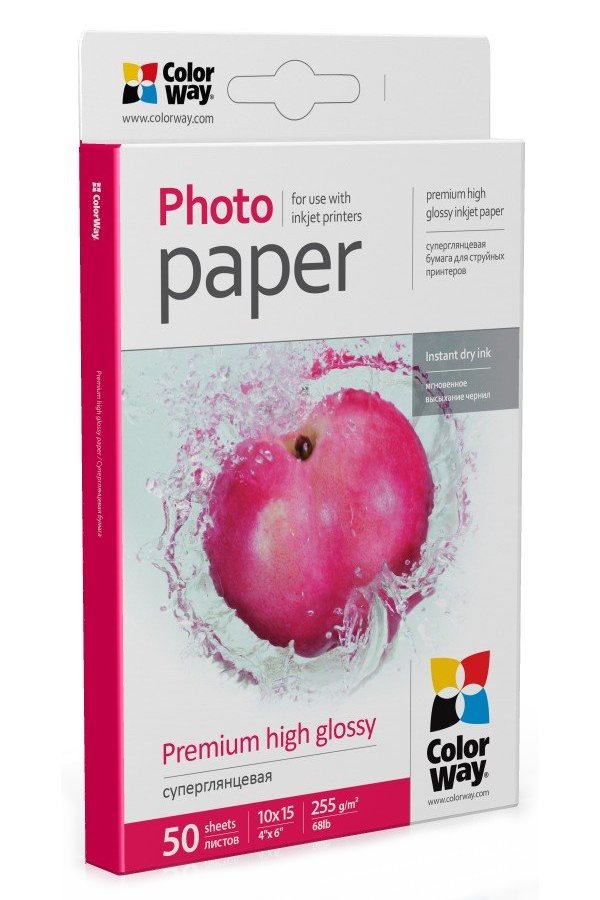 COLORWAY fotopapier/ premium high glossy 255g/m2, 10x15/ 50 kusov PSG2550504R