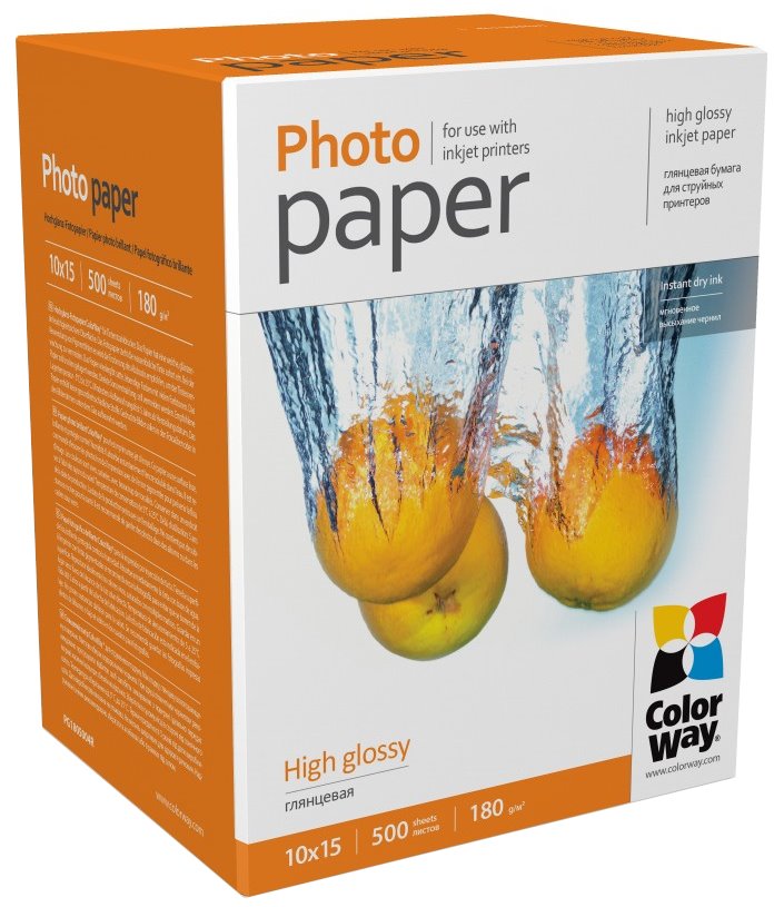 COLORWAY fotopapír/ high glossy 180g/m2, 10x15/ 500 kusů PG1805004R
