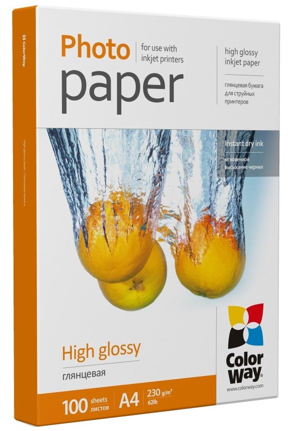 COLORWAY fotopapír/ high glossy 230g/m2, A4/ 100 kusů PG230100A4
