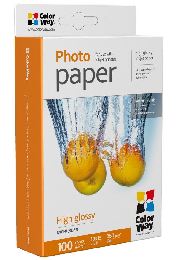 COLORWAY fotopapír/ high glossy 260g/m2, 10x15/ 100 kusů PG2601004R
