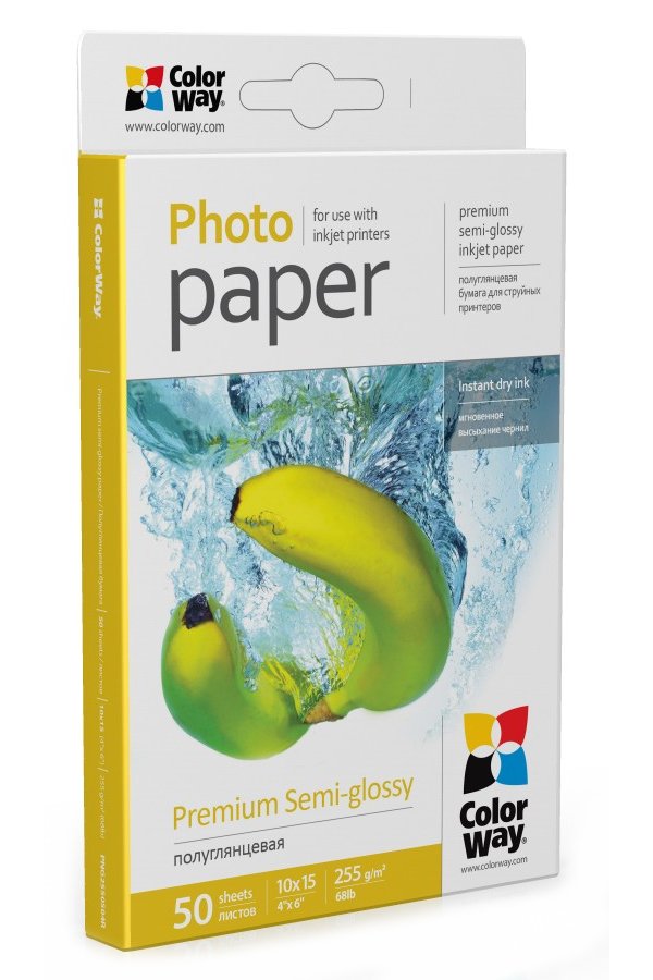 COLORWAY fotopapír/ premium semi-glossy 255g/m2, 10x15/ 50 kusů PNG2550504R