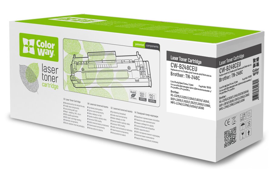 COLORWAY kompatibilní toner pro BROTHER TN-248C/ Cyan/ 1 000 stran CW-B248CEU