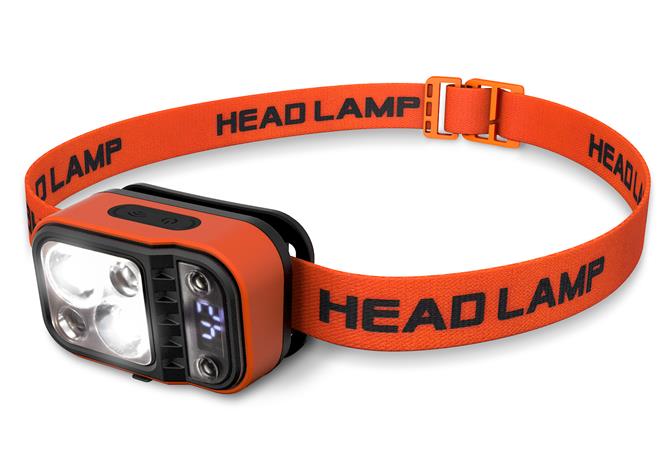 CONNECT IT BLINK 200R LED čelovka, 4 režimy svícení, pohybový senzor,dobíjecí baterie (USB-C),oranžová CLI-9010-OR