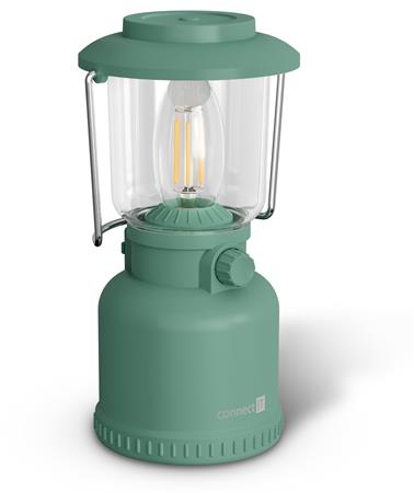 CONNECT IT CAMP kempingová LED svítilna, plynulá regulace světla, 1800mAh, USB-C, ZELENÁ CLI-9510-GR