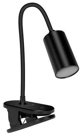 CONNECT IT CLIP 2 stolní Led lampička s klipem, baterie,USB-C, ČERNÁ CLI-7060-BK
