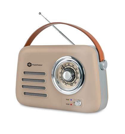 CONNECT IT Hyperbass RetroBEAT FM rádio a bezdrátový reproduktor BÉŽOVÝ HSP-3010-BG