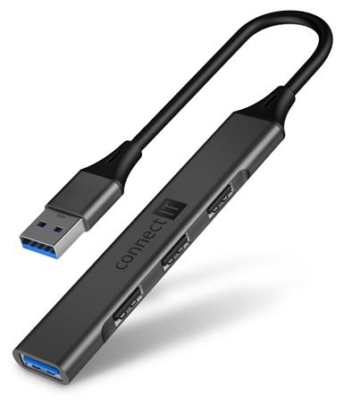 CONNECT IT USB-A hub, (1xUSB-A 3.0, 3xUSB-A 2.0), externí, ANTRACITOVÝ CHU-4050-AN
