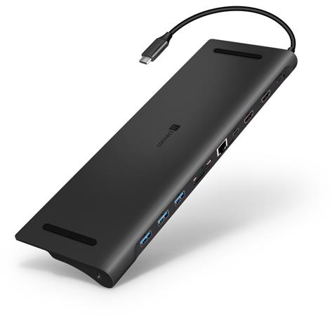 CONNECT IT USB-C dokovací stanice, 11v1 ,2xHDMI,RJ45, 3x USB,3,5mm, čtečka karet, externí, ANTRACITOVÝ CHU-9010-AN