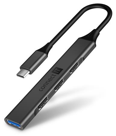 CONNECT IT USB-C hub, (1xUSB-A 3.0, 3xUSB-A 2.0), externí, ANTRACITOVÝ CHU-5050-AN