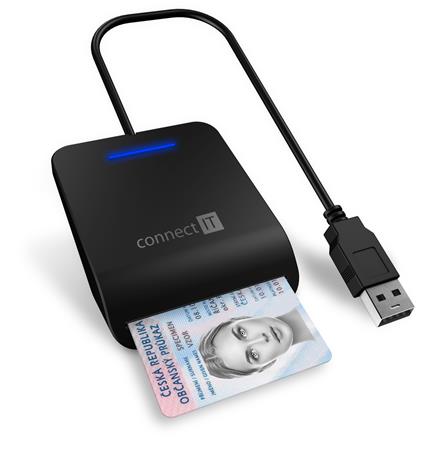 CONNECT IT USB čtečka eObčanek a čipových karet, ČERNÁ CFF-3050-BK