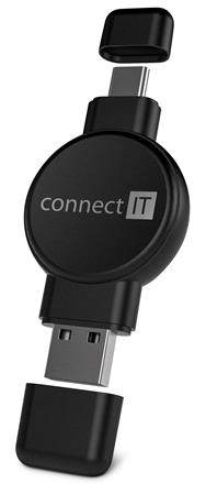 CONNECT IT WatchTravelCharge bezdrátová nabíječka Qi (Apple,Samsung) USB-A/USB-C, ČERNÁ CWC-8030-BK