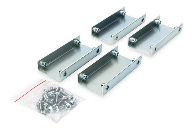 Connection set for Unique and Dynamic Basic racks, 4 pieces, galvanized, incl. screws steel brackets incl. s DN-19 BGL-1