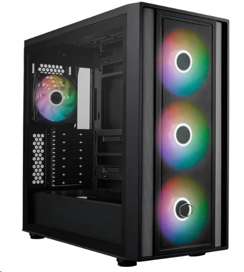 CoolerMaster case MasterBox 600, 4x ARGB Fan, ATX, čierna, bez zdroja MB600-KGNN-S00