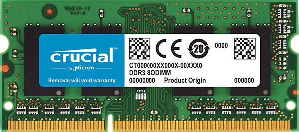 Crucial 2GB DDR3 1600MHz CL11 SODIMM 1.35V CT25664BF160BJ