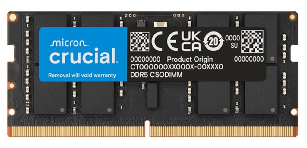 Crucial 32GB SODIMM DDR5 6400 CL52 CT32G64C52CS5