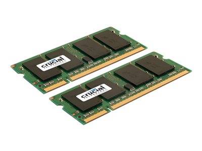 Crucial - DDR2 - 4 GB: 2 x 2 GB - SO-DIMM 200-pin - 800 MHz / PC2-6400 - CL6 - 1.8 V - bez vyrovnáv CT2KIT25664AC800