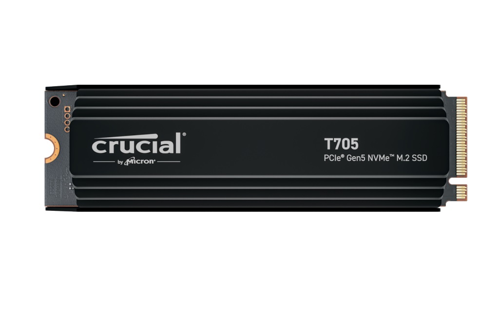 Crucial T705 4TB PCIe Gen5 NVMe M.2 SSD heatsink CT4000T705SSD5