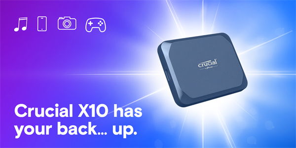 Crucial X10 4TB Portable SSD, USB 3.2, r2100MB/s CT4000X10SSD9