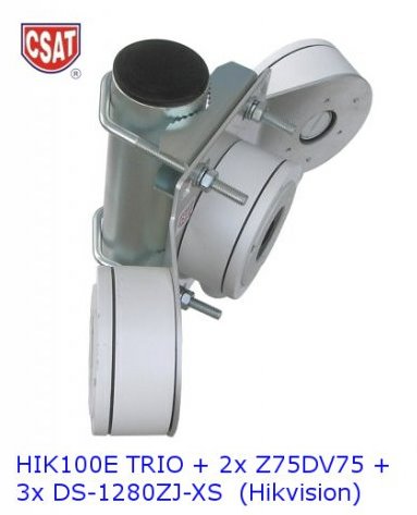 CSAT HIK100E TRIO + 2x Z75DV75 špeciálny úchyt pre montáž troch kamier HIK100E TRIO + 2x Z75DV75
