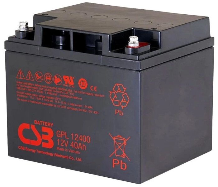 CSB Pb záložní akumulátor GPL12400, 12V, 40Ah
