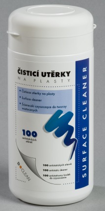 D-Clean Navlhčené čistiace utierky na plasty v dóze 100ks
