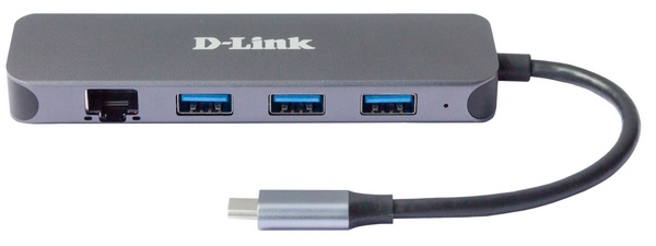 D-Link 5-in-1 USB-C Hub with Gigabit Ethernet/Power Delivery DUB-2334