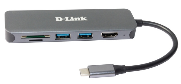 D-Link 6-in-1 USB-C Hub with HDMI/Card Reader/Power Delivery DUB-2327