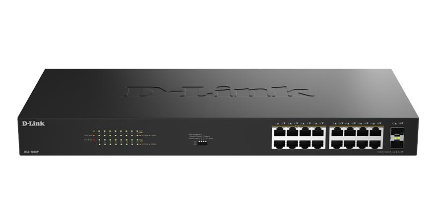 D-Link DGS-1010MP/E - 10-Port Gigabit PoE+ Unmanaged Switch,1 x SFP port,1 x Gigabit Uplink Port DGS-1018P/E