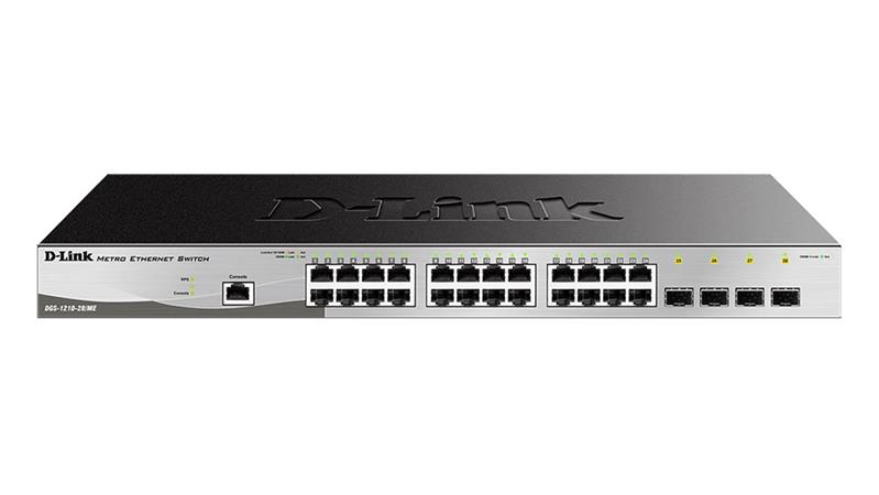 D-Link DGS 1210-28/ME - Přepínač - řízený - 24 x 10/100/1000 + 4 x gigabitů SFP - Lze montovat do r DGS-1210-28/ME