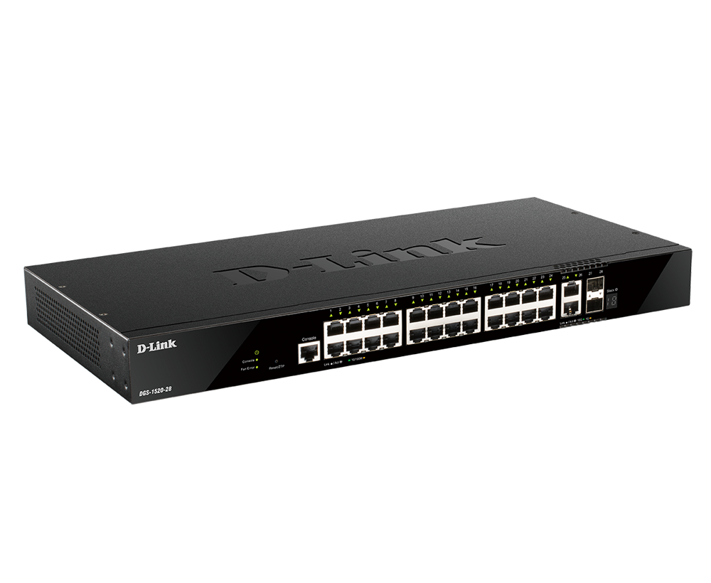 D-Link DGS-1520-28 24 ports GE + 2 10GE ports + 2 SFP+ Smart Managed Switch DGS-1520-28/E