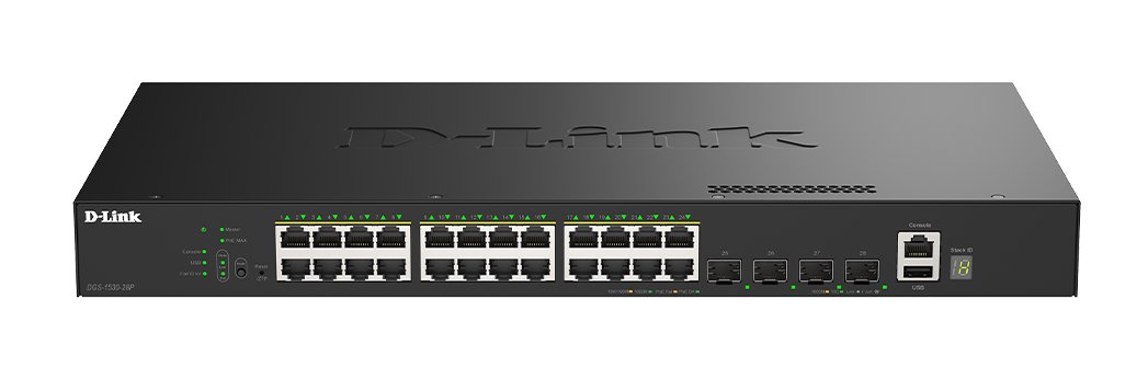 D-Link DGS-1530-28P/E, 24-Port Gigabit Stackable Smart Managed PoE Switch