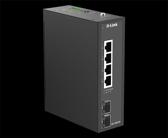 D-Link DIS-100G-06 6-Port Gigabit Industrial Unmanaged Switch with 2 x SFP Ports