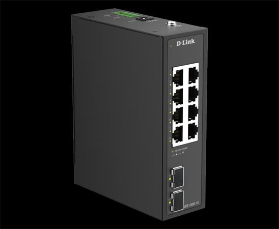 D-Link DIS-100G-10 10-Port Gigabit Industrial Unmanaged Switch with 2 x SFP Ports