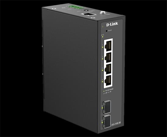 D-Link DIS-210G-06 6-Port Gigabit Industrial Smart Managed Switch with 2 x SFP Ports