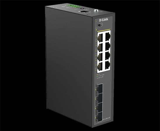 D-Link DIS-210G-12P 12-Port Gigabit Industrial PoE+ Smart Managed Switch with 4 x SFP Ports