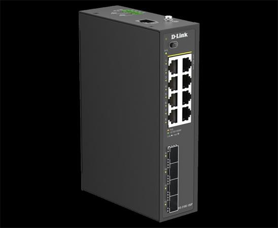 D-Link DIS-210G-12UP 12-Port Gigabit Industrial PoE++ Smart Managed Switch with 4 x SFP Ports