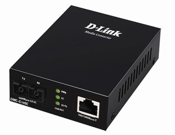 D-Link DMC-G10SC/E 100/1000BaseT to 1000BaseLX (SC) Single-mode Media Converter (10 km)