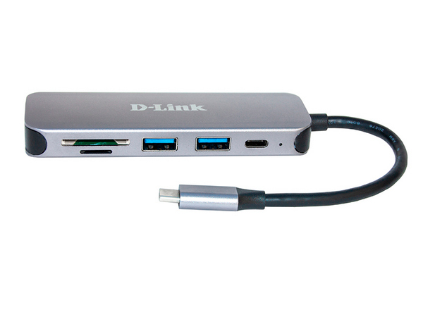 D-Link DUB-2325 - Rozbočovač - with card reader - 2 x SuperSpeed USB 3.0 + 1 x USB-C - desktop DUB-2325/E